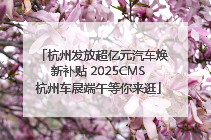 杭州发放超亿元汽车焕新补贴 2025CMS杭州车展端午等你来逛